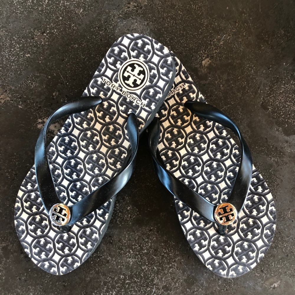 Tory Burch printed flip flops